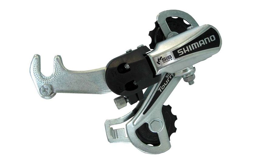 Переключатель задний Shimano Tourney TY21 B GS 6ск крепление на ось серебро б/уп ARDTY21BGSBS
