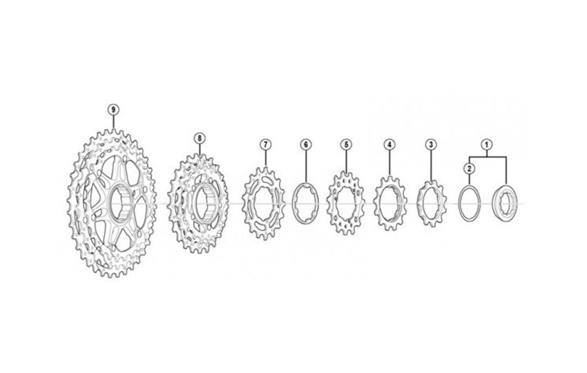 Звезды д/кассеты Shimano XTR CS-M980 (32-36T) Y1YT98060